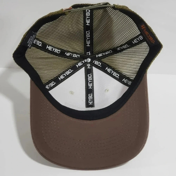 Heybo Outdoors Mesh Back Tri-Color Trucker Hat  With Canvas Patch NWT. - Picture 4 of 8